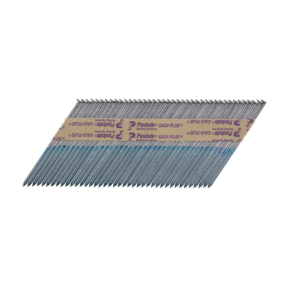This is an image of Paslode IM360Ci Nails & Fuel Cells Trade Pack - Plain Shank - Galvanised + - 141070 3.1 x 90mm/2CFC (2200 PCS Box) PAS141070