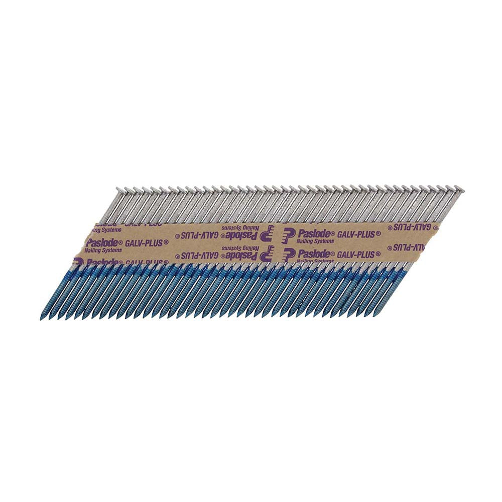 This is an image of Paslode IM360Ci Nails & Fuel Cells Trade Pack - Ring Shank - Galvanised + - 141074 3.1 x 90mm/2CFC (2200 PCS Box) PAS141074