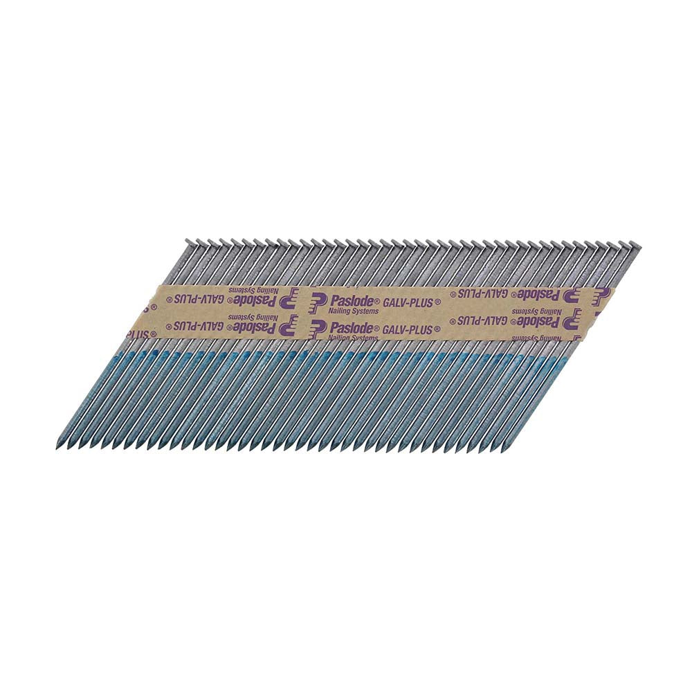 This is an image of Paslode IM360Ci Nails & Fuel Cells Retail Pack - Plain Shank - Galvanised + - 141077 3.1 x 90mm/1CFC (1100 PCS Box) PAS141077