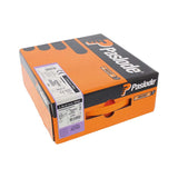 This is an image of Paslode IM350+ Nails & Fuel Cells Trade Pack - Ring Shank - Galvanised + - 141204 2.8 x 51mm/3CFC (3300 PCS Box) PAS141204