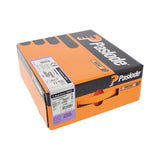 This is an image of Paslode IM350+ Nails & Fuel Cells Trade Pack - Ring Shank - Galvanised + - 141210 2.8 x 63mm/3CFC (3300 PCS Box) PAS141210