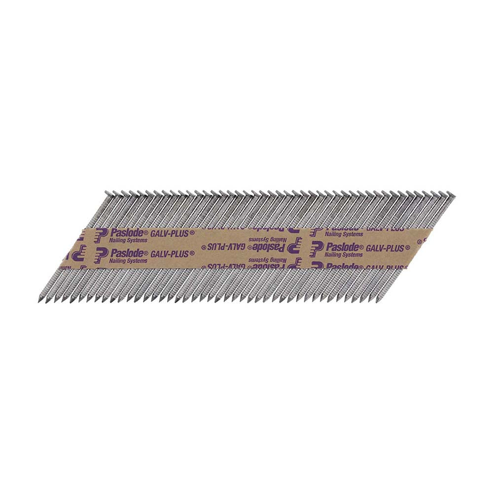 This is an image of Paslode IM350+ Nails & Fuel Cells Retail Pack - Ring Shank - Galvanised + - 141256 2.8 x 51mm/1CFC (1100 PCS Box) PAS141256