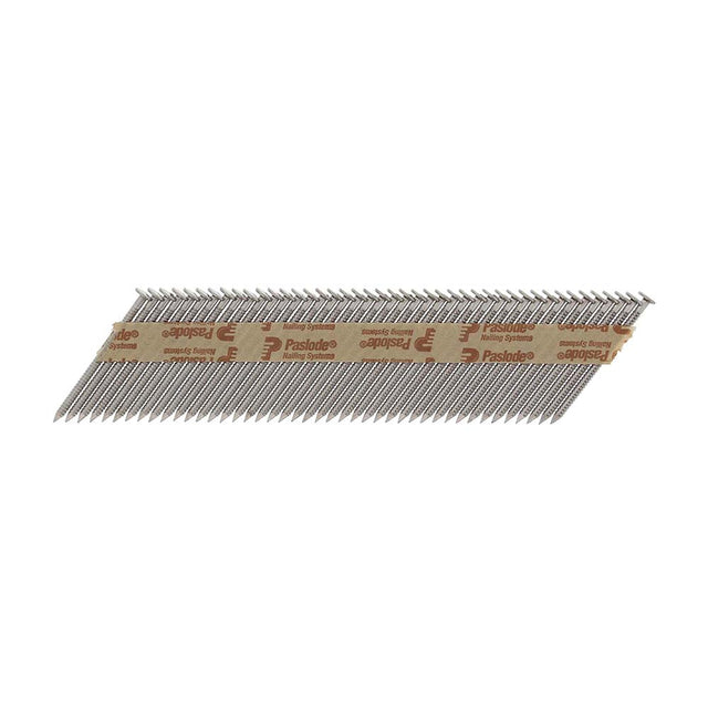 This is an image of Paslode IM350+ Nails & Fuel Cells Retail Pack - Ring Shank - Stainless Steel - 141257 2.8 x 51mm/1CFC (1100 PCS Box) PAS141257