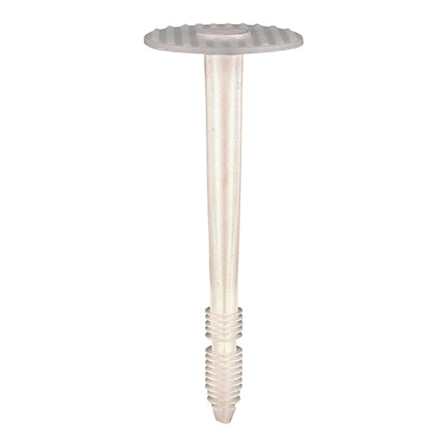 This is an image of Timco - Plastic Insulation Fixings - White 8.0 x 110mm - (100 PCS Bag) PIF110