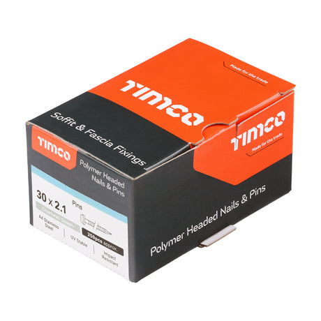 This is an image of Timco - Polymer Headed Pins - A4 Stainless Steel - Chartwell Green 30mm (250 PCS Box) PP30CG