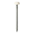 This is an image of Timco - Polymer Headed Pins - Stainless Steel - White 30mm (60 PCS TIMpac) PP30WP