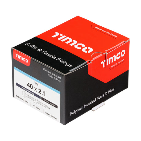 This is an image of Timco - Polymer Headed Pins - A4 Stainless Steel - Anthracite Grey 40mm (250 PCS Box) PP40AG