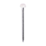 This is an image of Timco - Polymer Headed Pins - A4 Stainless Steel - Cream 40mm (250 PCS Box) PP40CC