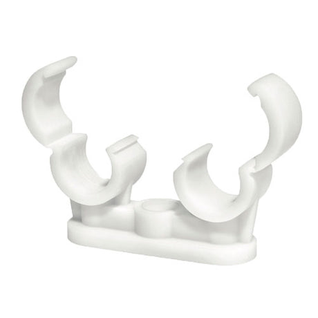 This is an image of Timco - Pipe Clips - Quick Lock - Double 15mm - (50 PCS Bag) QD15