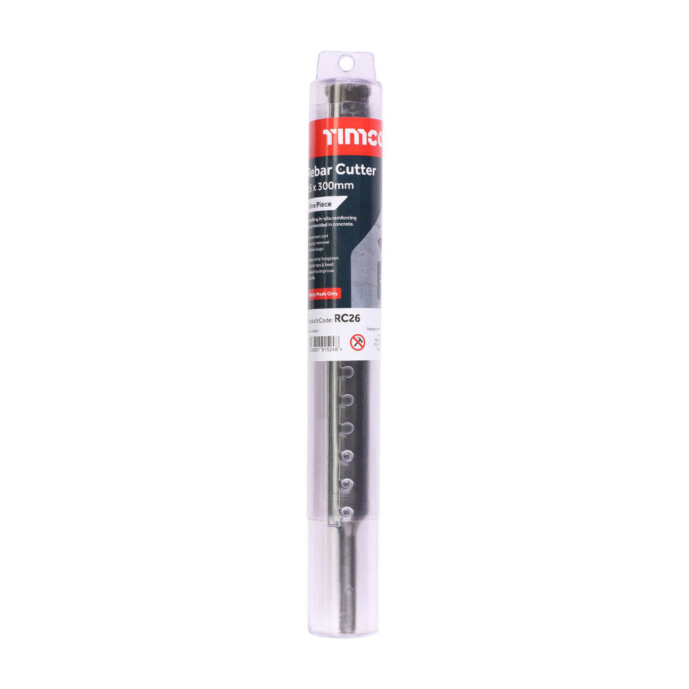 This is an image of Timco - SDS Plus Rebar Cutter - One Piece 26 x 300 (1 Each Tube) RC26