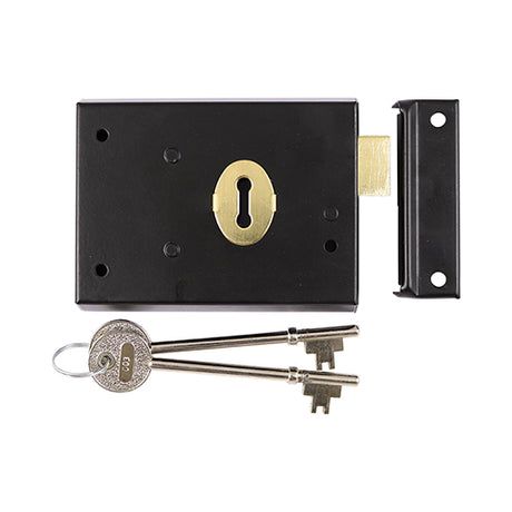 This is an image of Timco - Rim Deadlock - Black 106 x 74mm (1 Each Plain Bag) RDLB