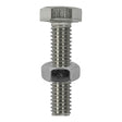 This is an image of Timco - Set Screws & Hex Nuts - Stainless Steel M12 x 50mm - (2 PCS TIMpac) S1250SSP