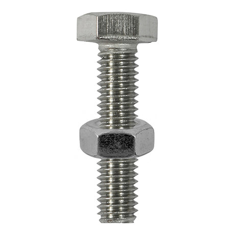 This is an image of Timco - Set Screws & Hex Nuts - Stainless Steel M12 x 50mm - (2 PCS TIMpac) S1250SSP