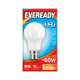 This is an image of Timco - Eveready LED GLS Light Bulb - B22 - 806 Lumen - 8.8W - Warm Light 806 Lumen (5 Pieces Pack) S13622