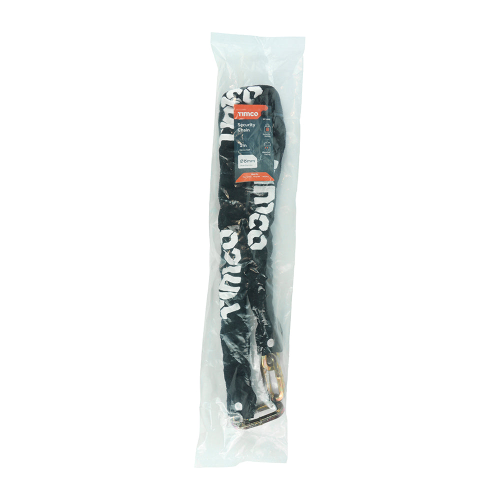 This is an image of Timco - Hex Steel Security Chain 8mm x 1m (1 Each Bag) SC1000