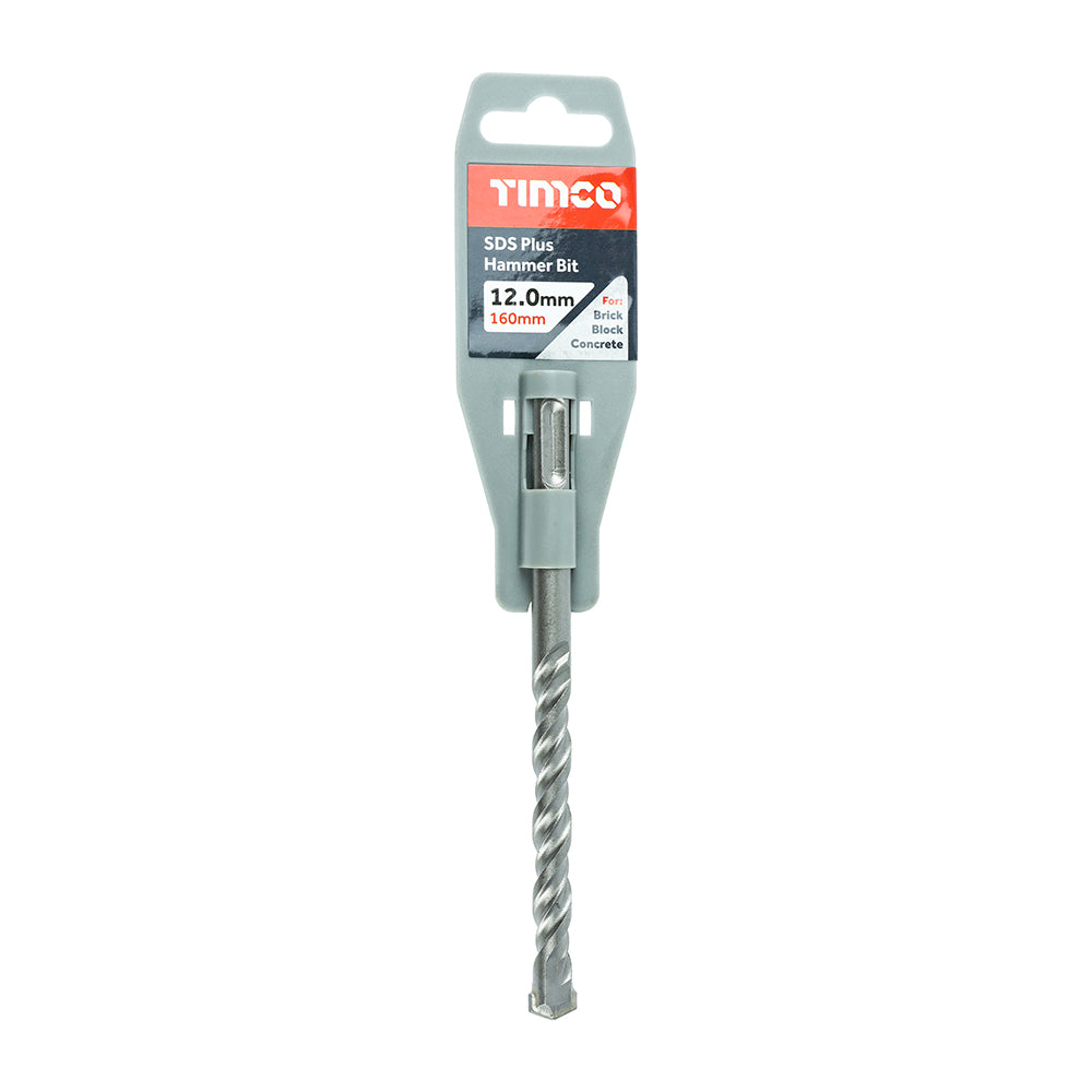 This is an image of Timco - SDS Plus Hammer Bit 12.0 x 160 (1 Each Clip) SDS12160
