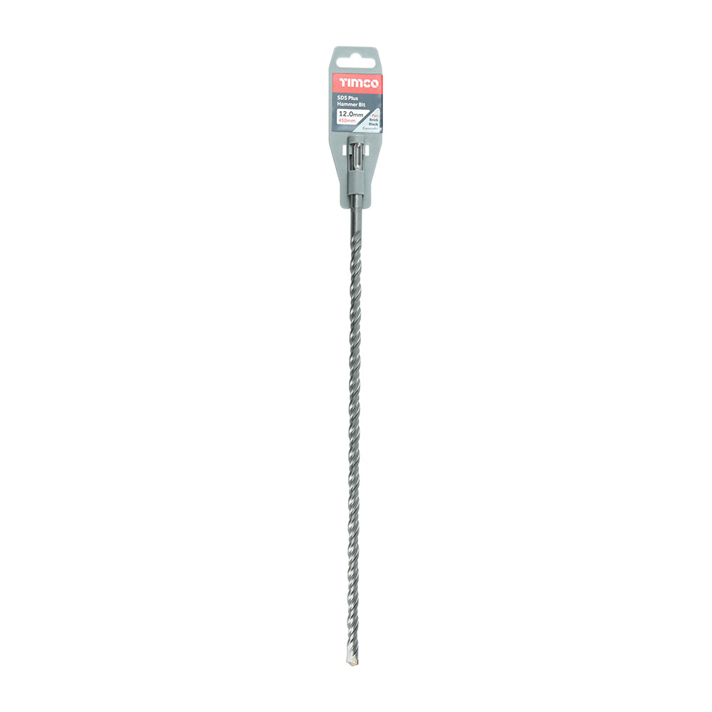 This is an image of Timco - SDS Plus Hammer Bit 12.0 x 450 (1 Each Clip) SDS12450