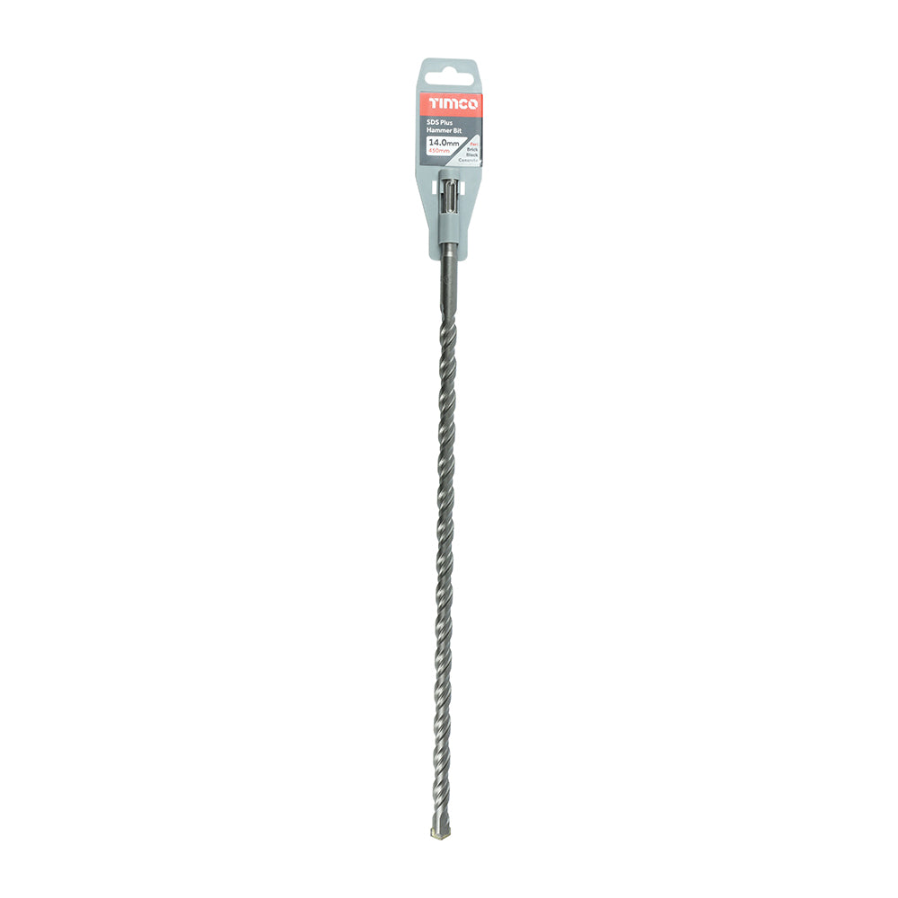This is an image of Timco - SDS Plus Hammer Bit 14.0 x 450 (1 Each Clip) SDS14450