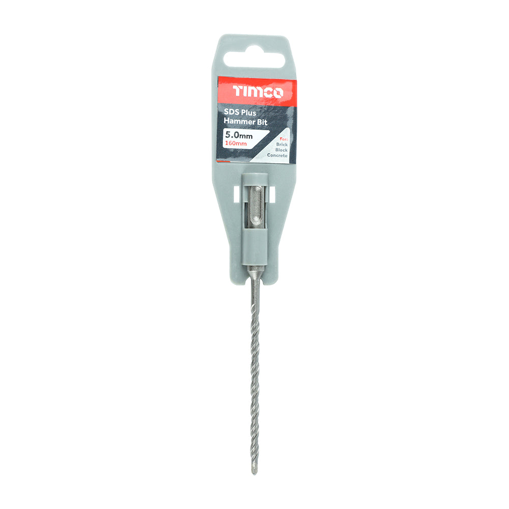 This is an image of Timco - SDS Plus Hammer Bit 5.0 x 160 (1 Each Clip) SDS5160