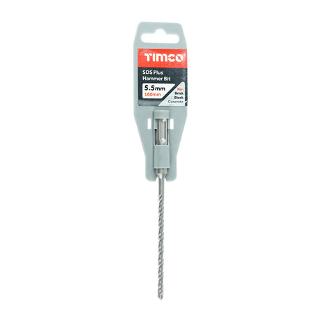 This is an image of Timco - SDS Plus Hammer Bit 5.5 x 160 (1 Each Clip) SDS55160