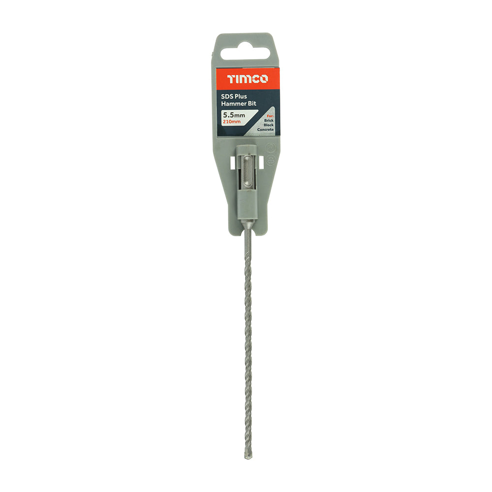 This is an image of Timco - SDS Plus Hammer Bit 5.5 x 210 (1 Each Clip) SDS55210