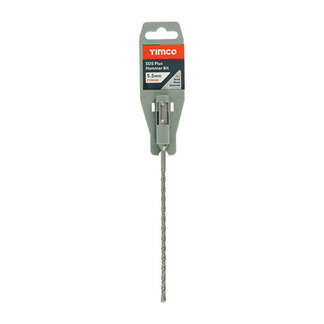This is an image of Timco - SDS Plus Hammer Bit 5.5 x 210 (1 Each Clip) SDS55210