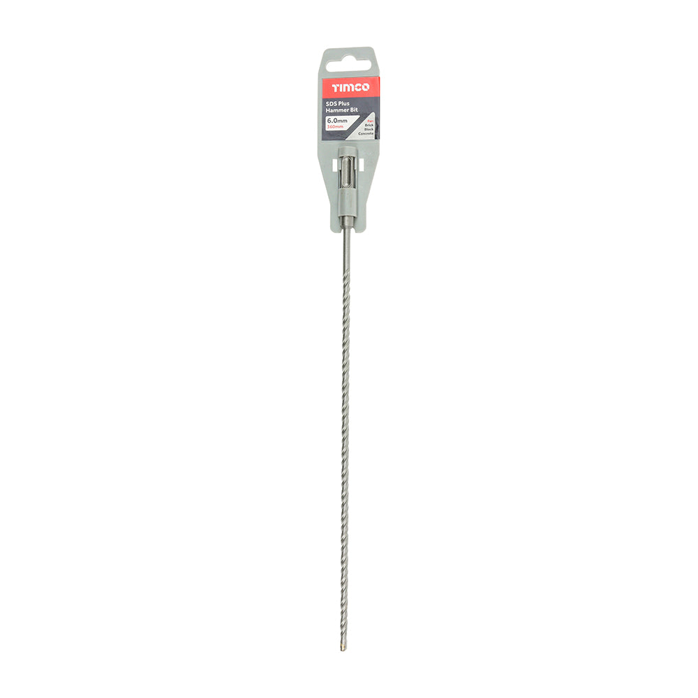 This is an image of Timco - SDS Plus Hammer Bit 6.0 x 360 (1 Each Clip) SDS6360