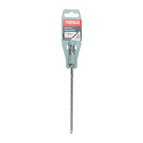 This is an image of Timco - SDS Plus Hammer Bit 7.0 x 210 (1 Each Clip) SDS7210
