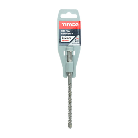 This is an image of Timco - SDS Plus Hammer Bit 8.0 x 160 (1 Each Clip) SDS8160