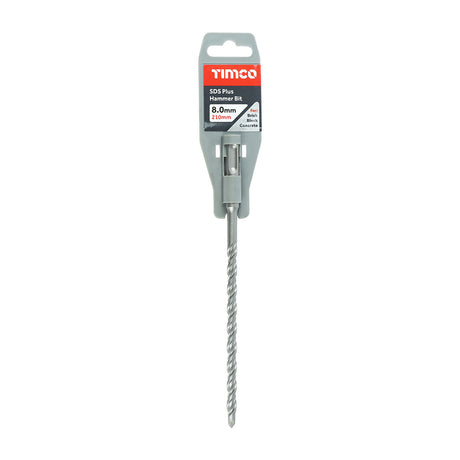 This is an image of Timco - SDS Plus Hammer Bit 8.0 x 210 (1 Each Clip) SDS8210