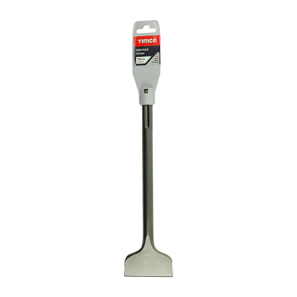 This is an image of Timco - SDS Max Steels - Extra Wide Chisel 75 x 300 (1 Each Clip) SDSMC30075