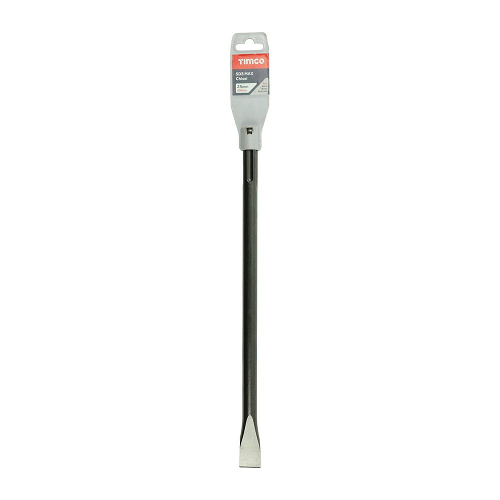 This is an image of Timco - SDS Max Steels - Chisel 25 x 400 (1 Each Clip) SDSMC400