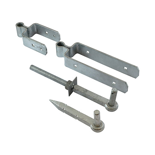 This is an image of Timco - Standard Double Strap Hinge Set - Hot Dipped Galvanised 450mm (1 Each Plain Bag) SFH450G