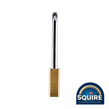 This is an image of Squire - Premium Brass Lion Padlock - 2.5" Long Shackle - LN5/2.5 50mm (1 Each Blister Pack) SQR701004