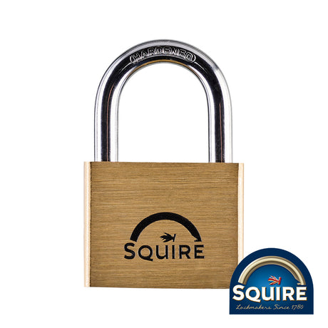 This is an image of Squire - Premium Brass Lion Padlock - LN5 50mm (1 Each Blister Pack) SQR701754