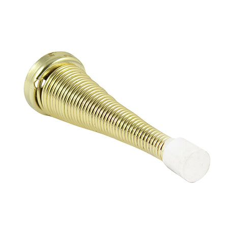 This is an image of Timco - Spring Door Stops - Electro Brass 78 x 24 (2 Pieces TIMpac) SSBRASSP