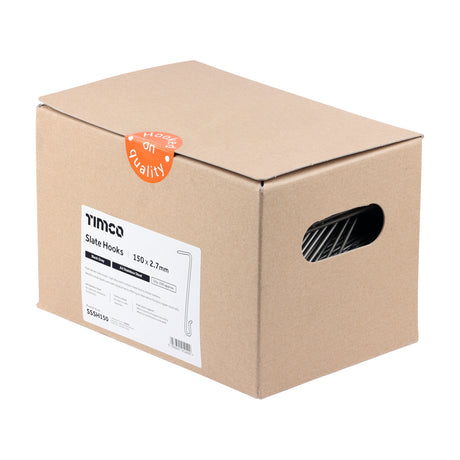 This is an image of Timco - Slate Hooks - Black Grey - A4 Stainless Steel 150 x 2.7 (500 Pieces Box) SSSH150