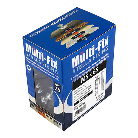 This is an image of Timco - Stella Fix Universal Anchors - TX - Pan - Black M5 x 90mm - (25 PCS Box) STBLACK90