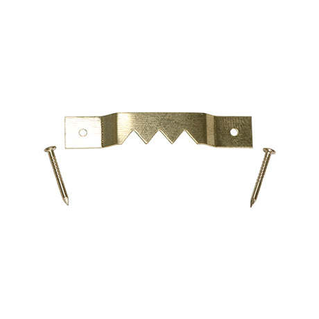 This is an image of Timco - Sawtooth Hangers and Nails - Electro Brass 41mm - (20 PCS TIMpac) STOOTH41P