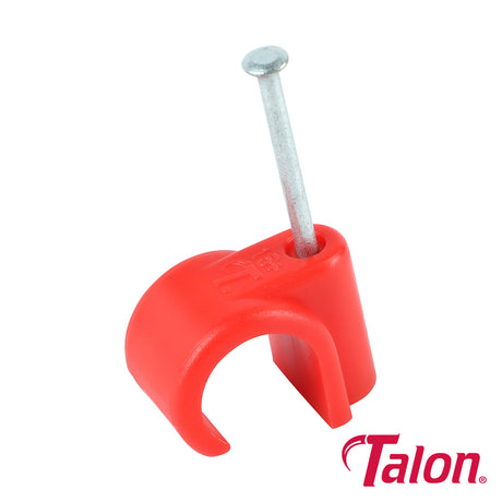 This is an image of Timco - Nail In Pipe Clip - Red - NCH15/20 15mm - (20 PCS Bag) TALNCH1520