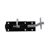This is an image of Timco - Necked Tower Bolt - Black 8" (1 Each Plain Bag) TBN8BB