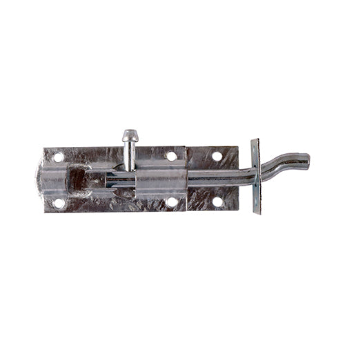 This is an image of Timco - Necked Tower Bolt - Hot Dipped Galvanised 8" (1 Each TIMpac) TBN8GP