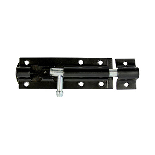 This is an image of Timco - Straight Tower Bolt - Black 10" (1 Each TIMpac) TBS10BP