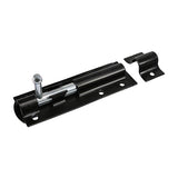 This is an image of Timco - Straight Tower Bolt - Black 4" (1 Each Plain Bag) TBS4BB