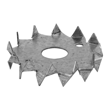 This is an image of Timco - Timber Connectors - Double Sided - Galvanised 50mm / M12 (15 Pieces TIMbag) TCD50B