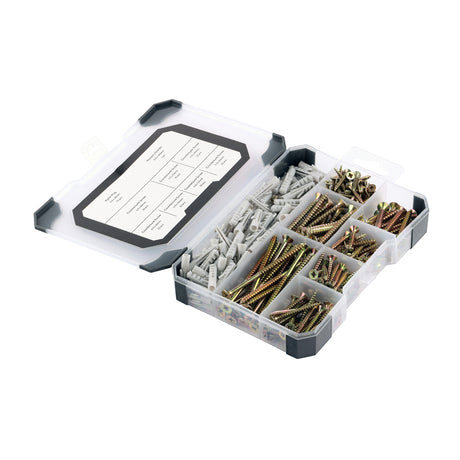 This is an image of Timco - Mixed Tray - Screws Plug & Drill Bit - Yellow - (251 PCS Tray) TRAY260