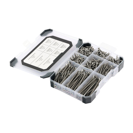 This is an image of Timco - Mixed Tray - Woodscrews ÃƒÆ’Ã†€™Ãƒ€ ‚¬„¢ÃƒÆ’‚¬ Ãƒ¢€š¬€ž¢ÃƒÆ’Ã†€™Ãƒ¢€š¬Ã…¡¢ÃƒÆ’Ã†€™Ãƒ€ ‚¬„¢¢ÃƒÆ’Ã†€™Ãƒ€š¢ÃƒÆ’¢Ãƒ¢€š¬Ã…¡Ãƒ€š¬ÃƒÆ’‚¬¦Ãƒ€š¡ÃƒÆ’Ã†€™Ãƒ¢€š¬Ã…¡¬ÃƒÆ’Ã†€™Ãƒ€ ‚¬„¢¢ÃƒÆ’Ã†€™Ãƒ€š¢ÃƒÆ’¢Ãƒ¢‚¬Å¡¬Ãƒ€¦¡¬ÃƒÆ’Ã†€™Ãƒ¢€š¬¦ÃƒÆ’¢Ãƒ¢‚¬Å¡¬Ãƒ€¦‚¬Å“ A2 Stainless Steel - (340 PCS Tray) TRAY380