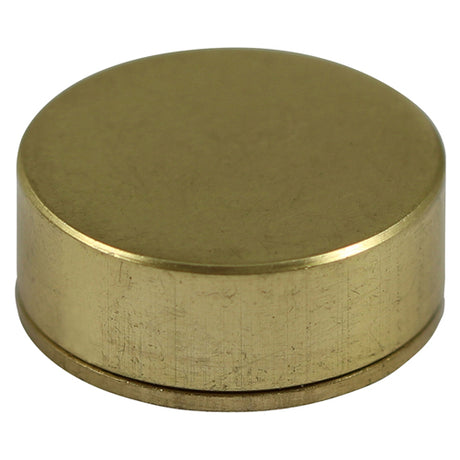 This is an image of Timco - Threaded Screw Caps - Solid Brass - Satin 16mm - (4 PCS TIMpac) TSC16SBP