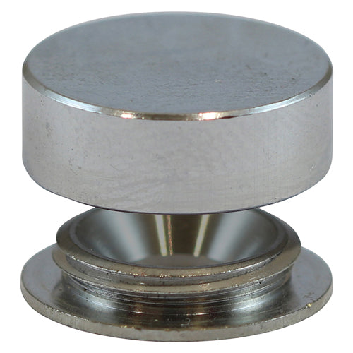 This is an image of Timco - Threaded Screw Caps - Solid Brass - Satin Chrome 16mm - (40 PCS Box) TSC16SC