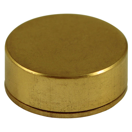 This is an image of Timco - Threaded Screw Caps - Solid Brass - Polished Brass 18mm - (4 PCS TIMpac) TSC18PBP